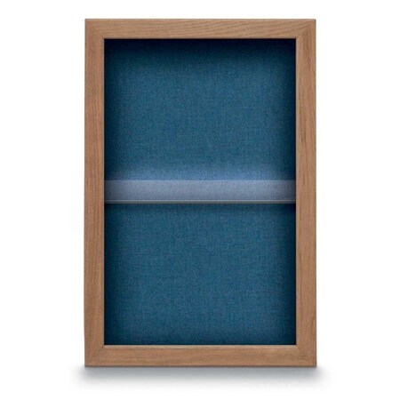 United Visual Products Indoor Enclosed Combo Board, 48"x36", Blk Frame/Wht Porc & Ultramarine UVCB4836B-WHTPORC-ULTMAR